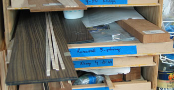 Photo of the shop shelf drawer with parts for Mandonator 14