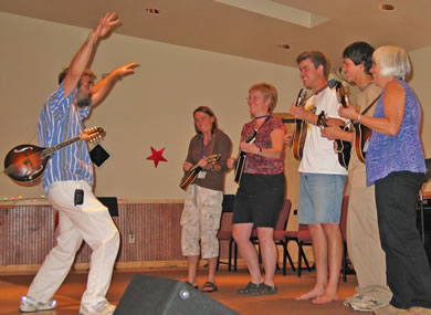 Topher directing mandolin students